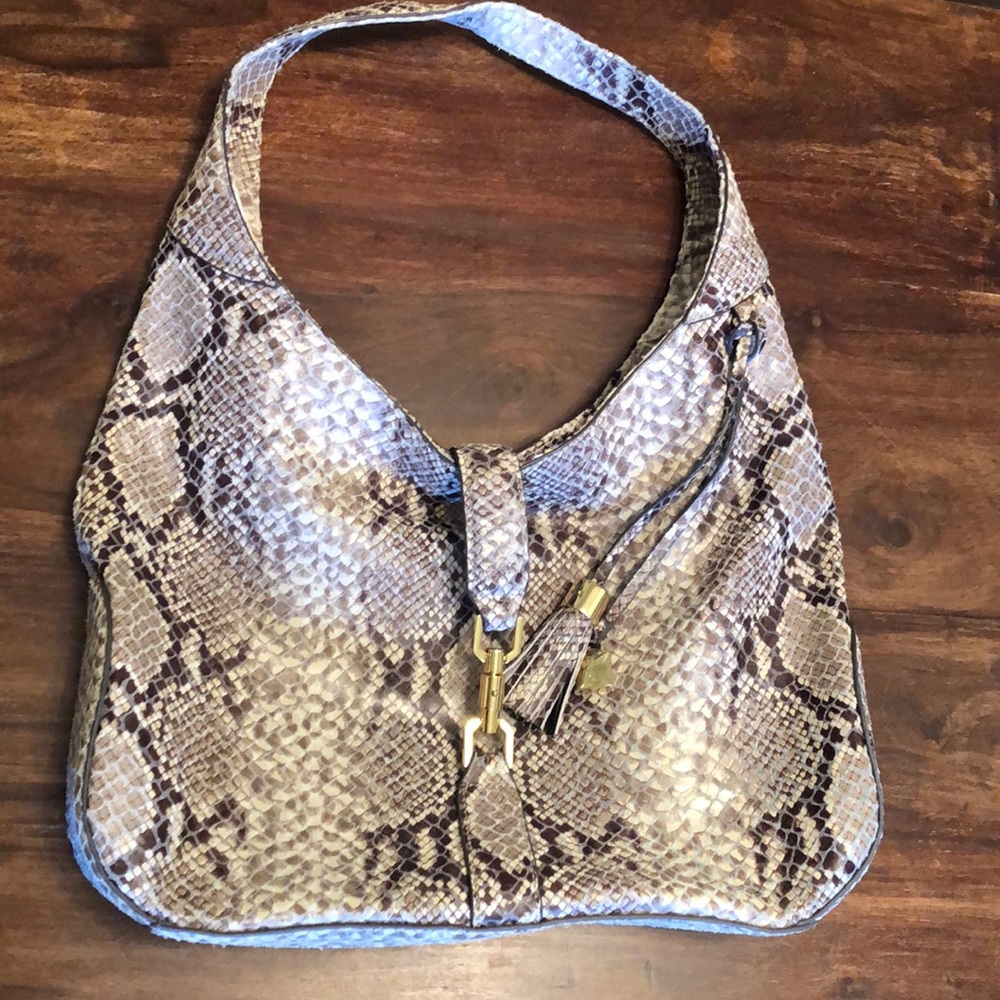 G.I.L.I Beautiful embossed snake print hobo bag